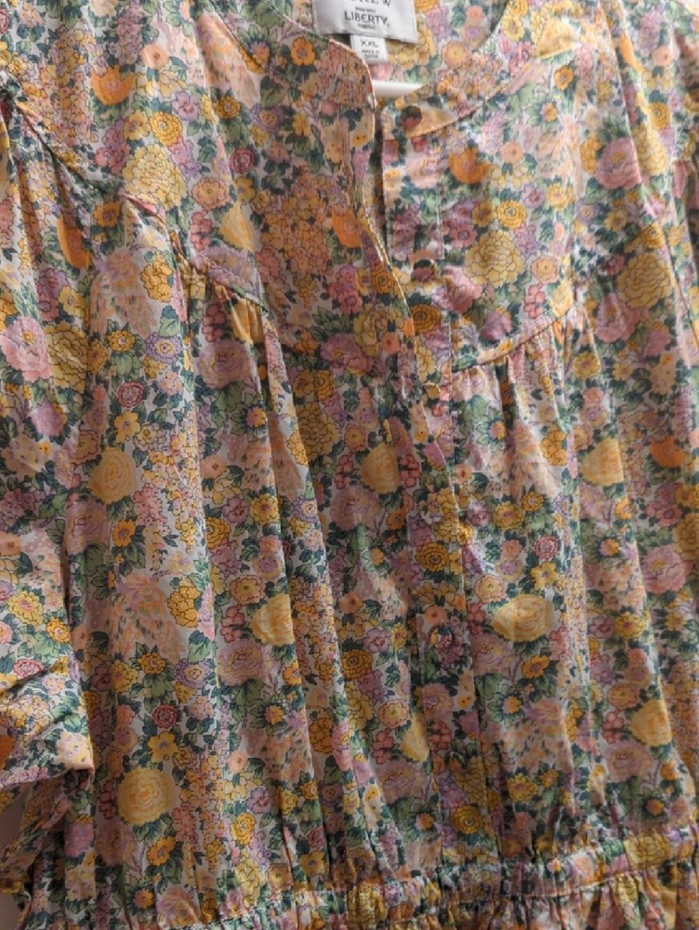 J. Crew × Liberty Fabric Pastel Floral Short Sleeve Dress, Women's XXL - Picture 7 of 9